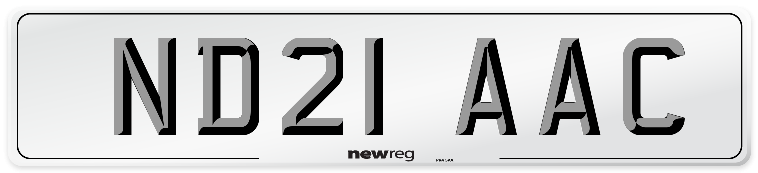 ND21 AAC Number Plate from New Reg